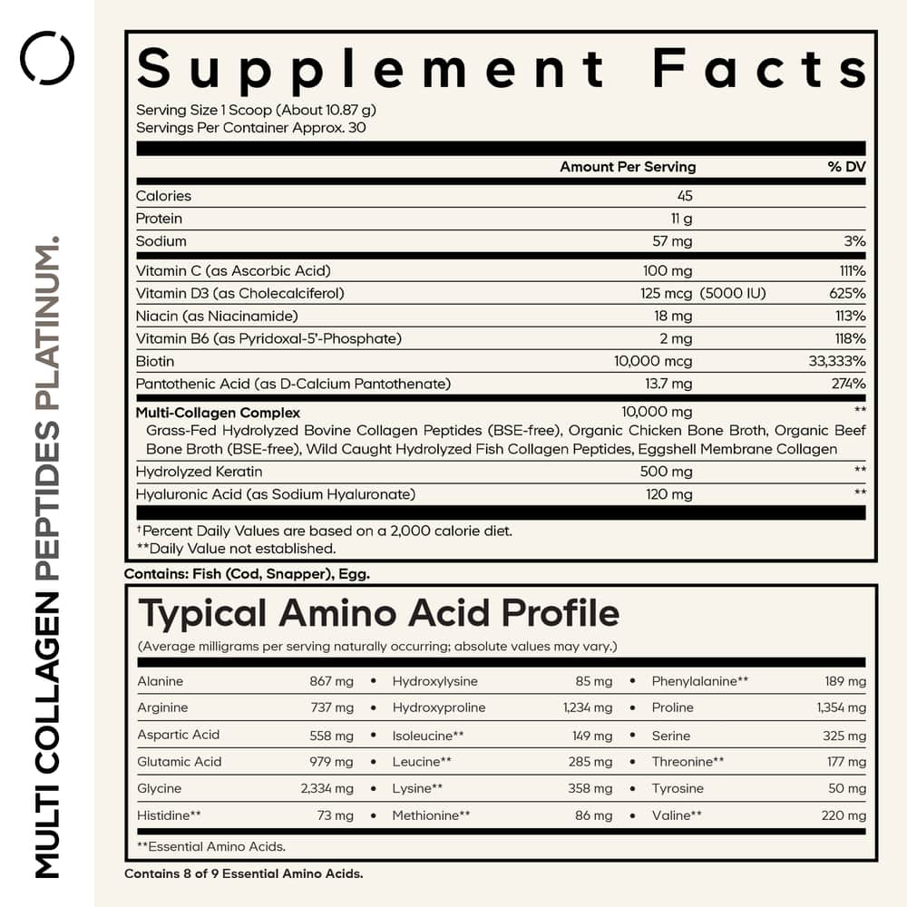 Codeage Platinum Multi Collagen Peptides Powder Supplement - Bodybuilding.com